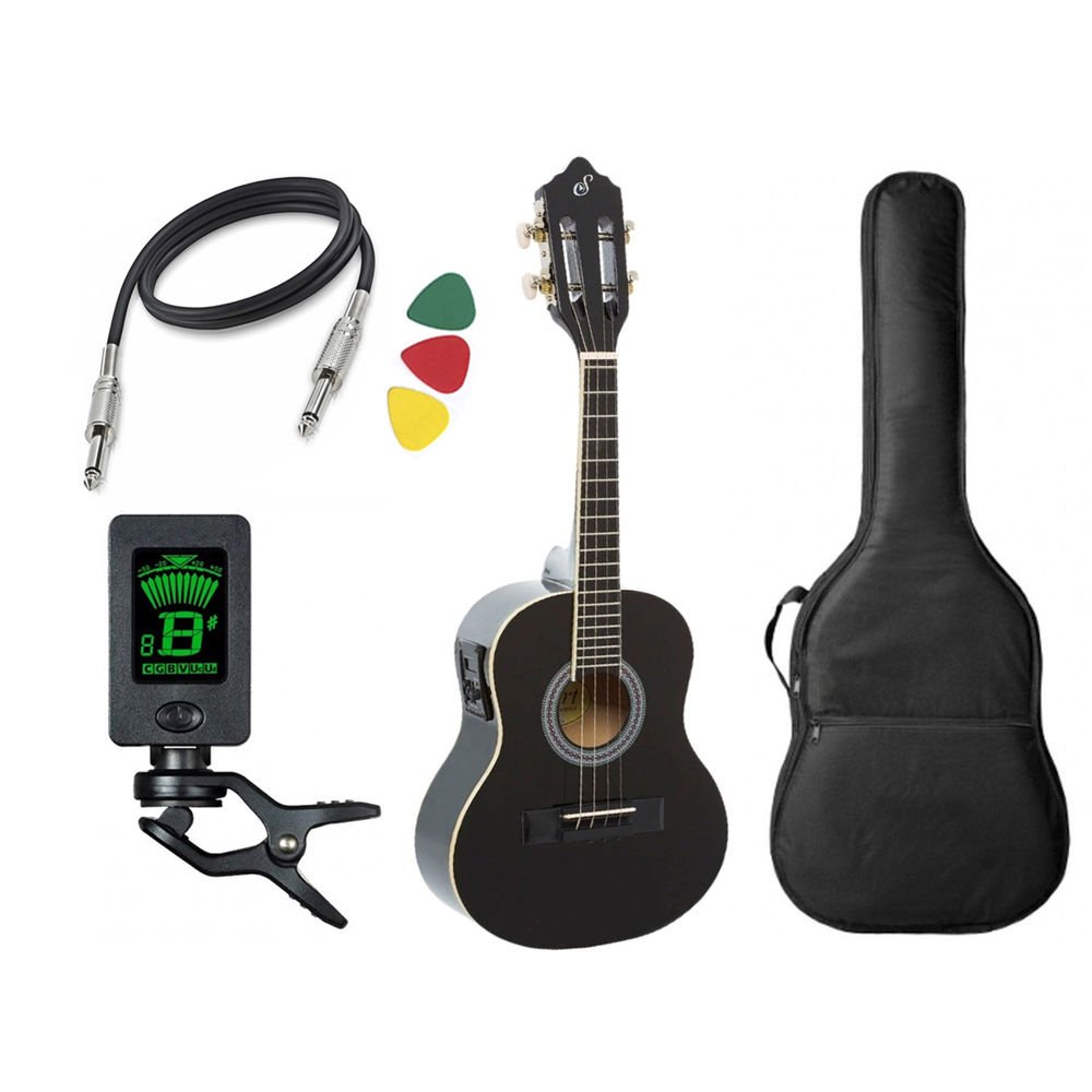 Kit Cavaquinho Cavaco Giannini Cs14 Ep Eletrico Capa Afinador Preto