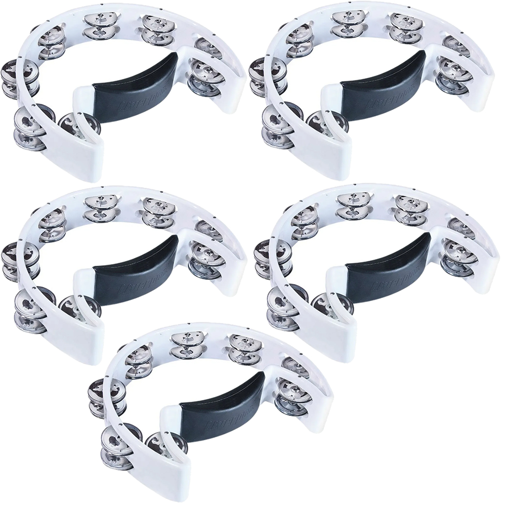 Kit Com 5 Pandeirolas Pandeiro Meia Lua Branco Pml001bc