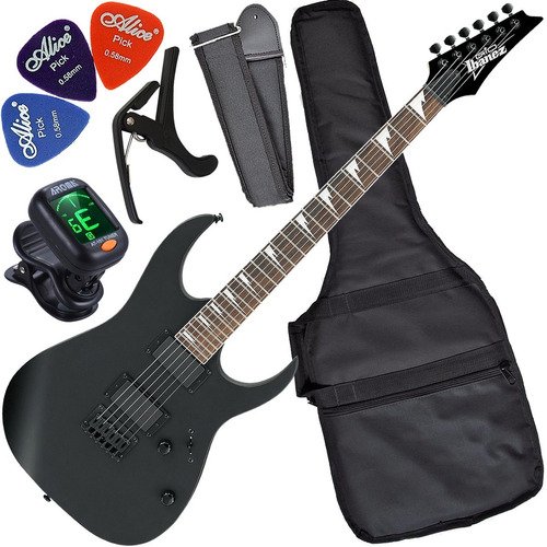 Kit Guitarra Elétrica Ibanez Grg121 Dx Preto + Acessórios
