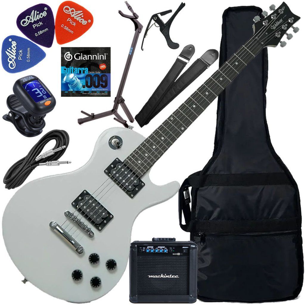 Kit Guitarra Elétrica Les Paul Waldman Glp-100 Branca Gx03