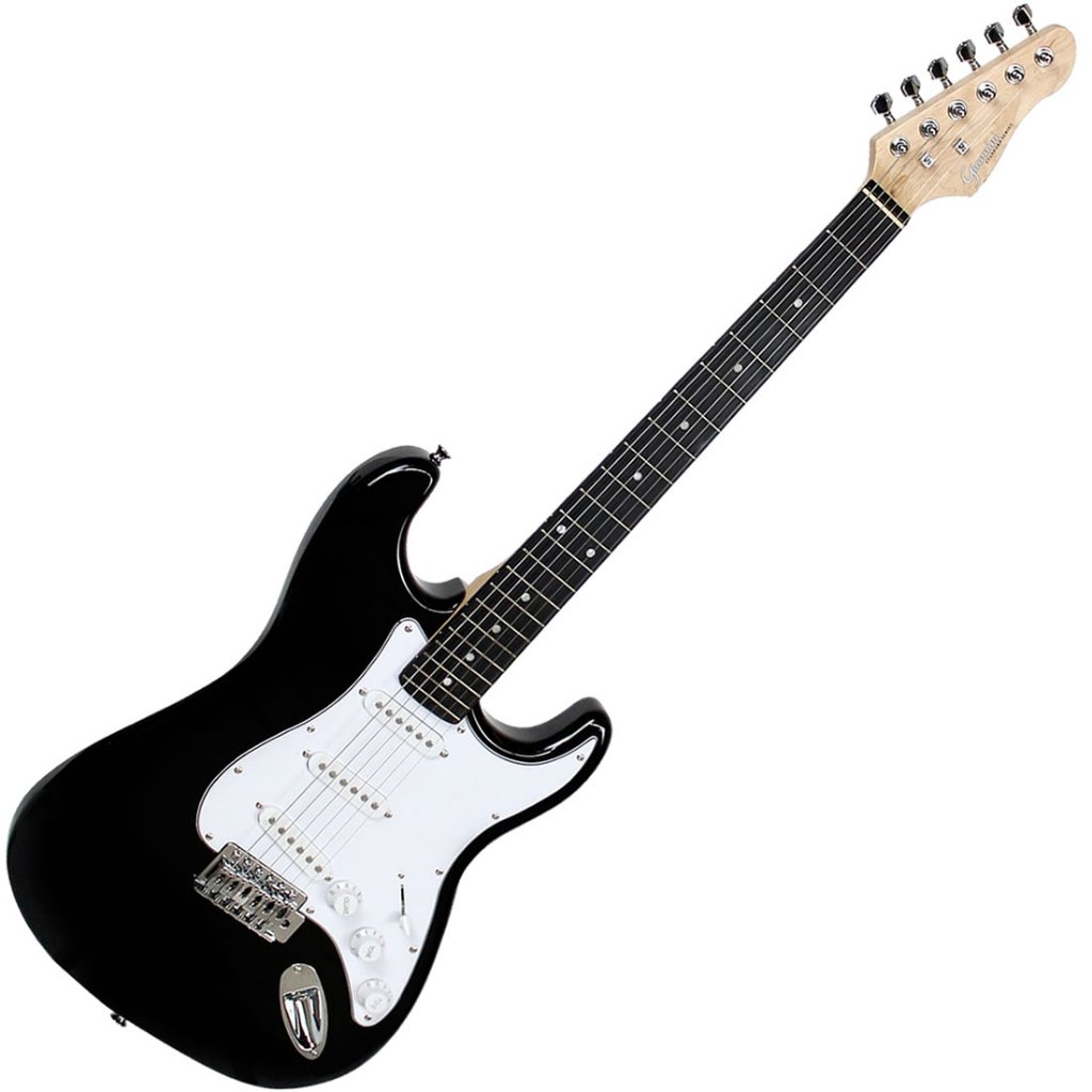 Kit Guitarra Elétrica Stratocaster Giannini G100 BK/WH Preto Gx02