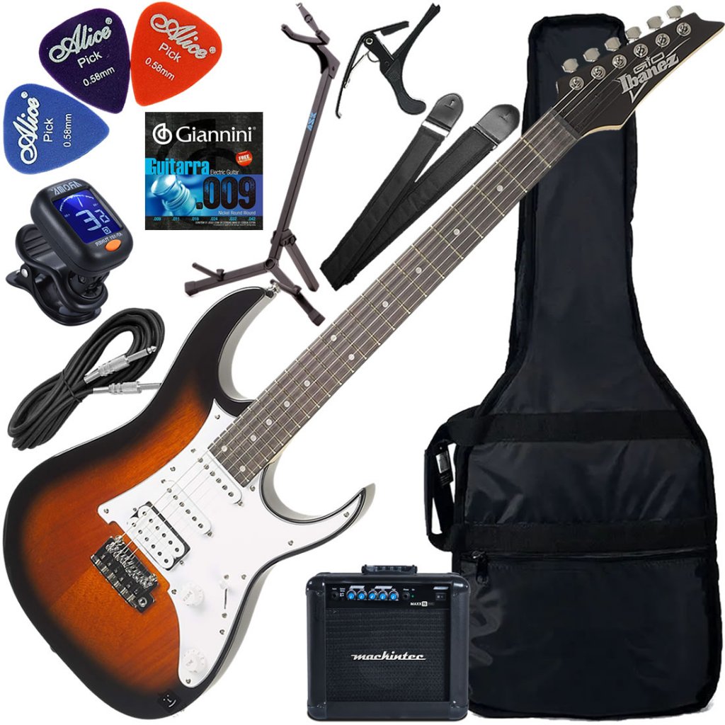 Kit Guitarra Gio Ibanez GRG-140 HSS Sunburst SB Gx03
