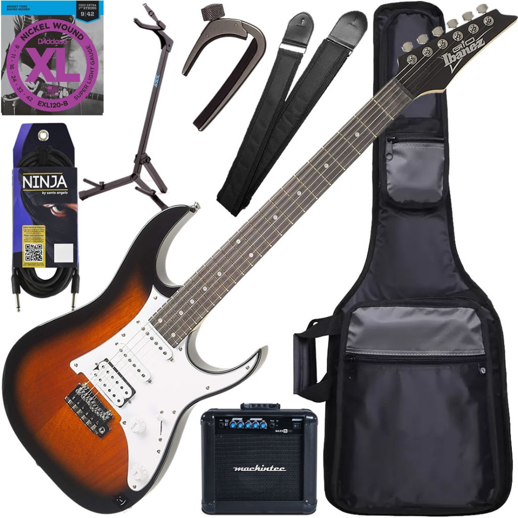 Kit Guitarra Gio Ibanez GRG-140 HSS Sunburst SB Gx04