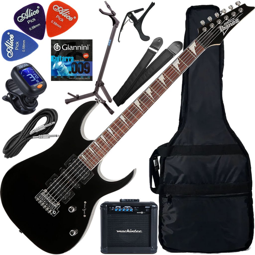 Kit Guitarra Ibanez Gio GRG-170DX HSH Black Night BKN Gx03
