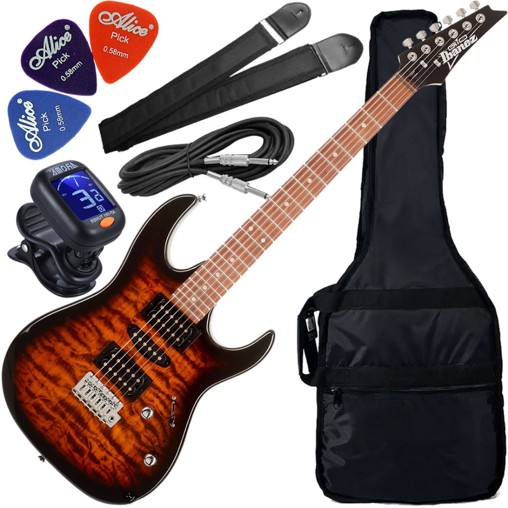 Kit Guitarra Ibanez Gio GRX-70 QA HSH Sunburst Gx01