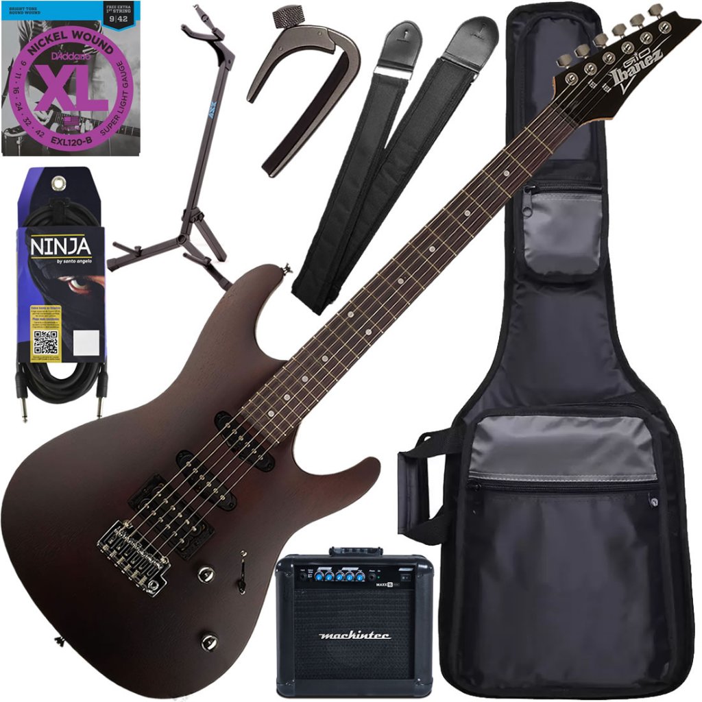 Kit Guitarra Ibanez Gio GSA60 HSS Walnut Flat WNF Gx04