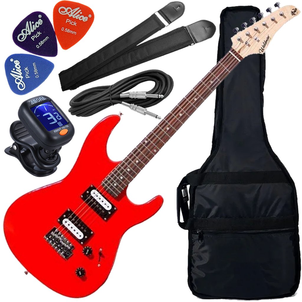 Kit Guitarra Strato 2 Humbucker Gtu-1 Vermelha Waldman Gx01