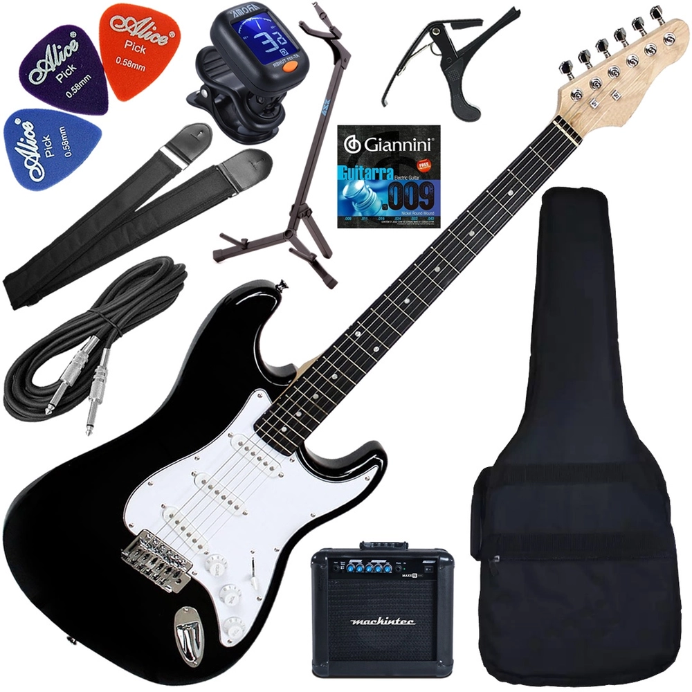 Kit Guitarra Strato Elétrica Queens Sonicx Completa + Cubo