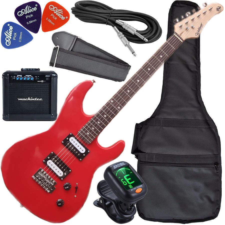 Kit Guitarra Waldman Strato 2 Humbucker Gtu Vermelha + Cubo