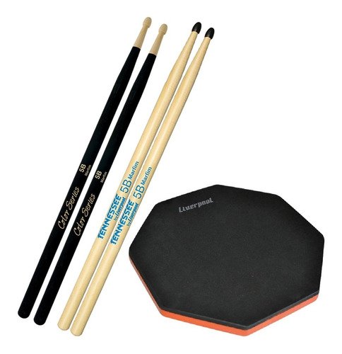 Kit Pad De Estudo 12eva + Baquetas 5b Lc 5bm + Tn Liverpool