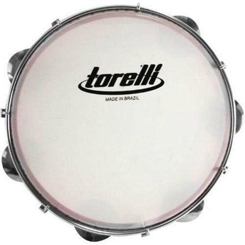 Kit Pandeiro Torelli Pele Nylon 10 Pol Tp309bc C/ Capa Chave