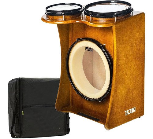 Kit Tajon Bumbo 14 Caixa 08 Tom 10 Bateria + Capa Taj15 Fsa