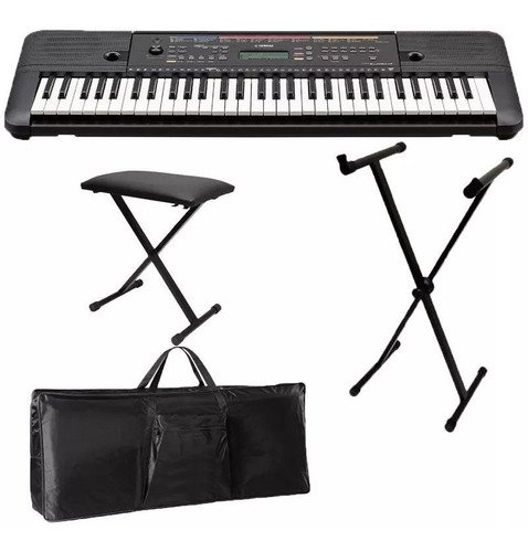Kit Teclado Arranjador Capa Estante + Banco Psr E263 Yamaha