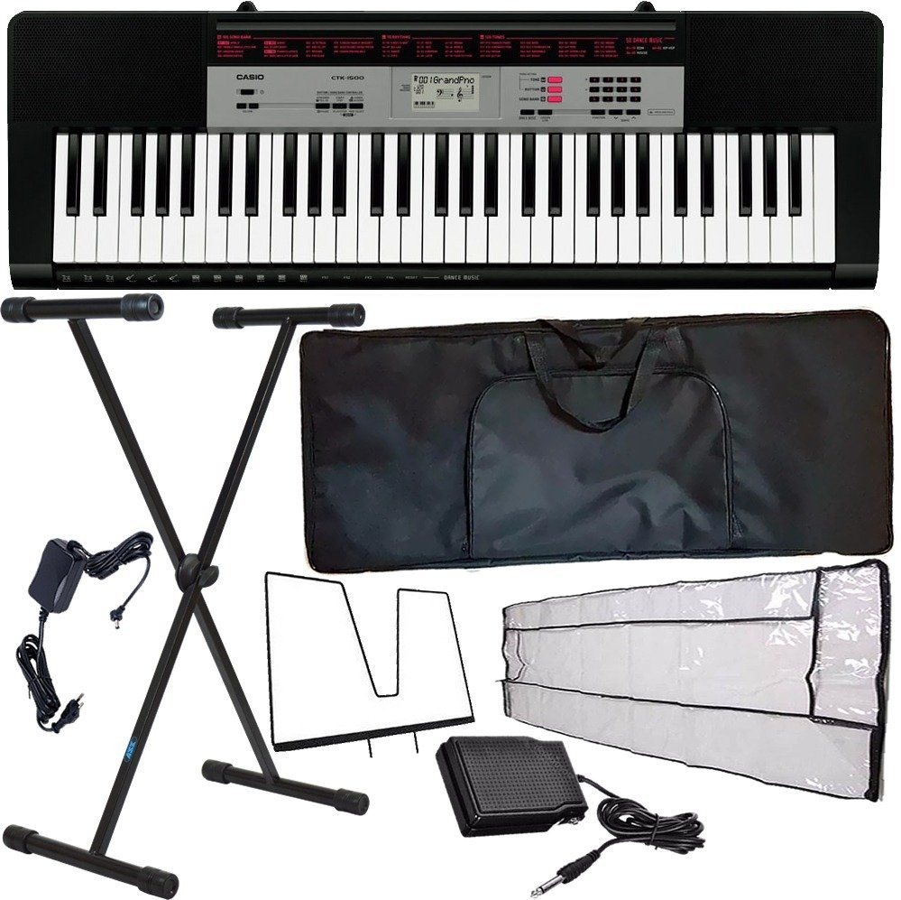 Kit Teclado Musical Casio Ctk-3400 61 Teclas Multi Funções