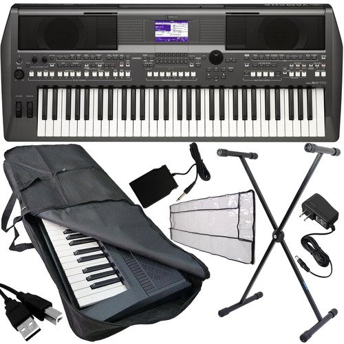Kit Teclado Yamaha Psr-s670 61 Teclas 416 Sons Completo