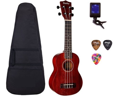 Kit Ukulele Acústico Completo Su21 Shelby Frete Grátis
