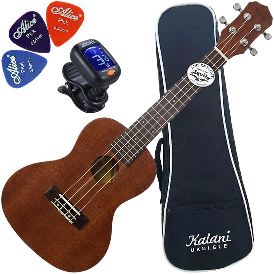 Kit Ukulele Kalani Concerto Acústico Kal200 Ct Tabaco + Bag