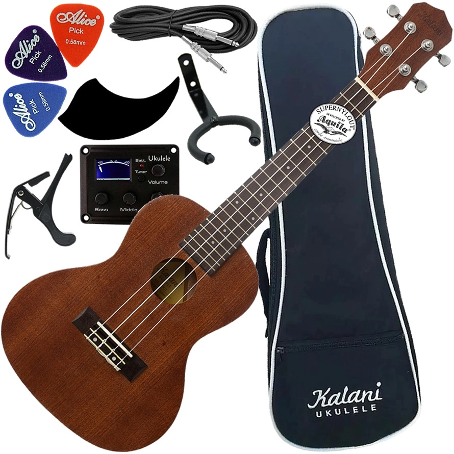 Kit Ukulele Kalani Concerto Eletroacústico Kal200 Ct Eq