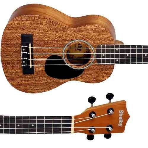 Kit Ukulele Shelby Concerto Acústico Nylon Su23m C/ Escudo