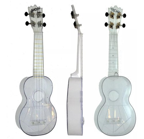 Kit Ukulele Soprano Akahai Ghost Transparente Cordas Aquila