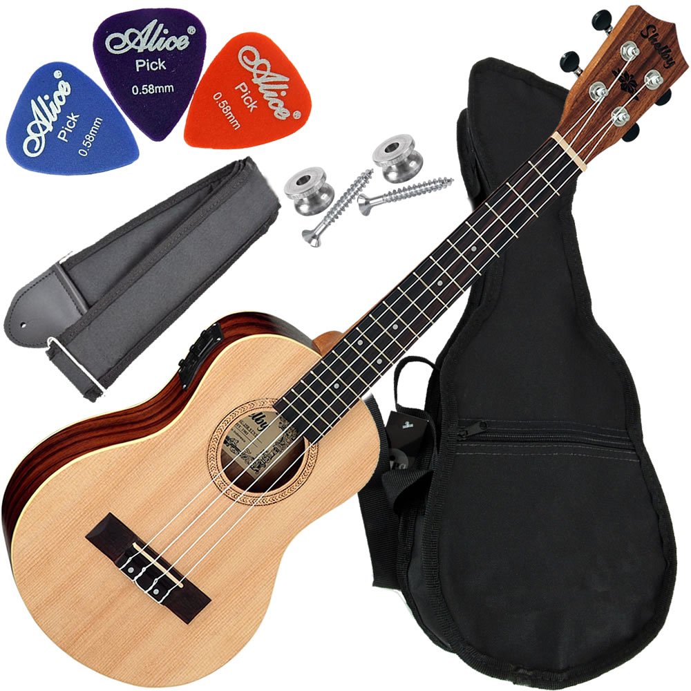 Kit Ukulele Tenor Eletroacústico Eq Ativo Shelby Su25re