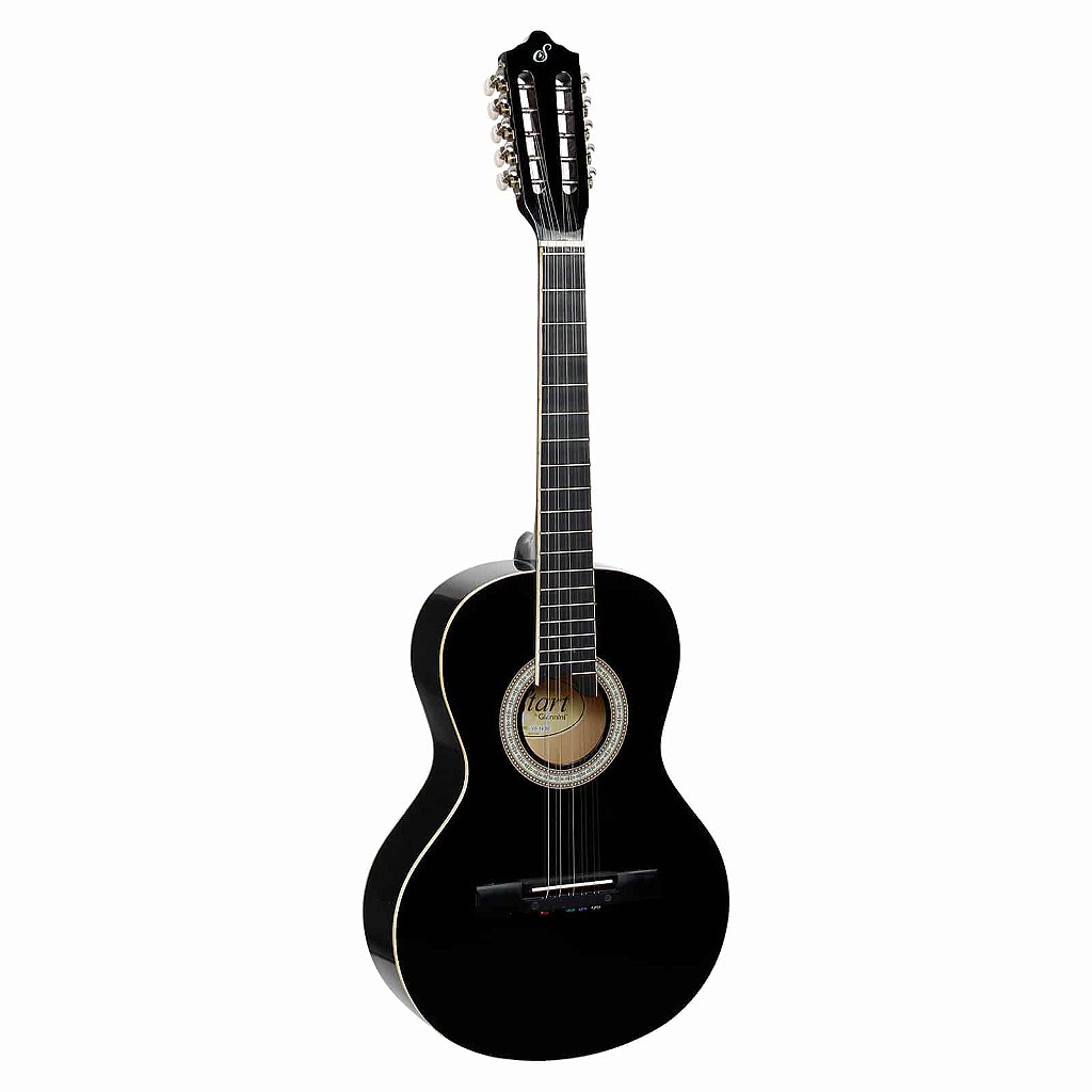 Kit Viola Caipira Acústica Aço Vs14 Bk Preta Giannini Completo