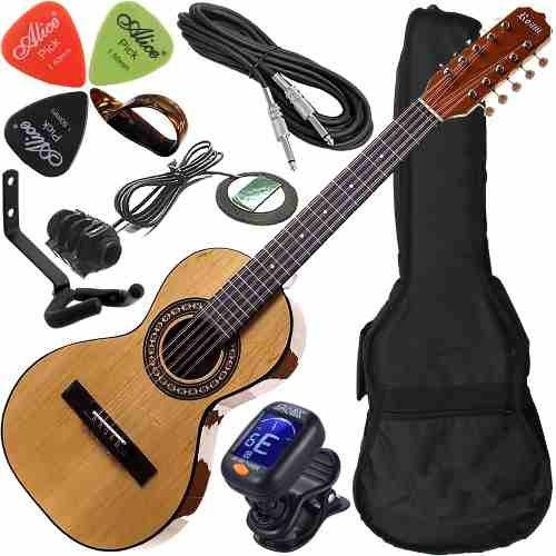 Kit Viola Eletroacústica Caipira Completa Rozini Rv151 Nt