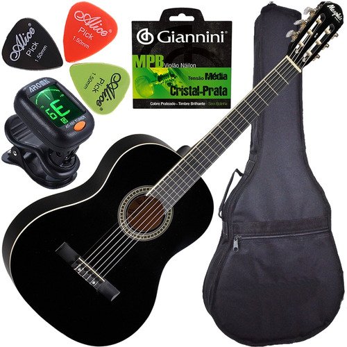 Kit Violão Acústico Nylon N14 Giannini Com Capa + Acessórios
