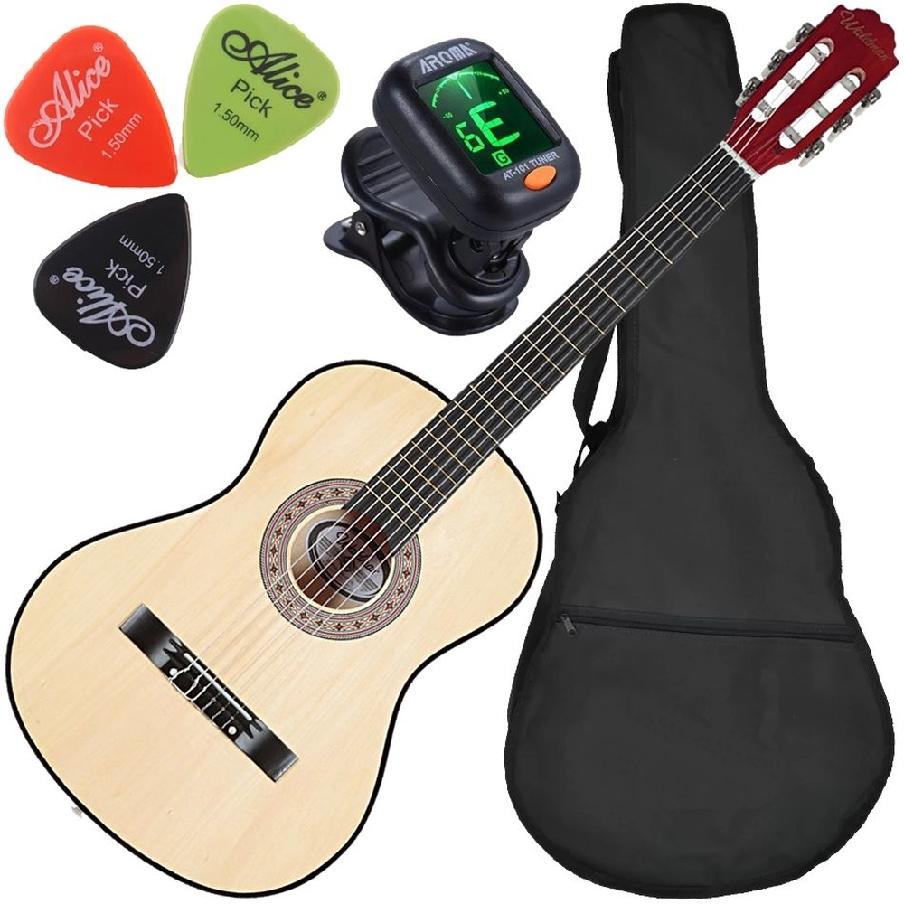 Kit Violão Acústico Waldman Popstar Pp1 Natural Cordas Nylon