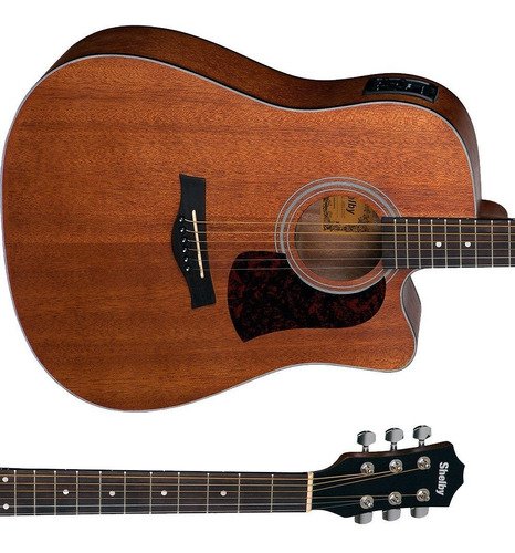 Kit Violão Eletroacústico Eq 3 Bandas Aço Sgd195c Shelby