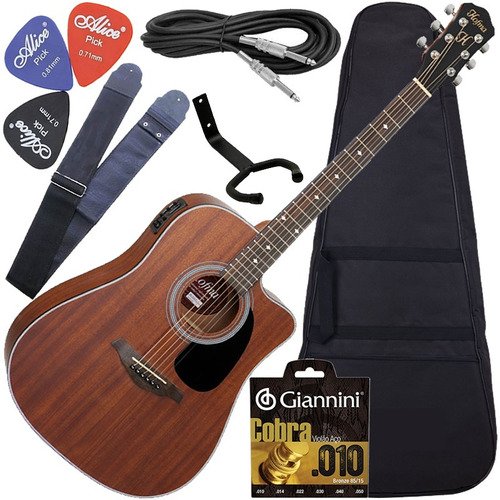 Kit Violão Eletroacústico Folk Hofma Hmf250 Satin Envio 24h