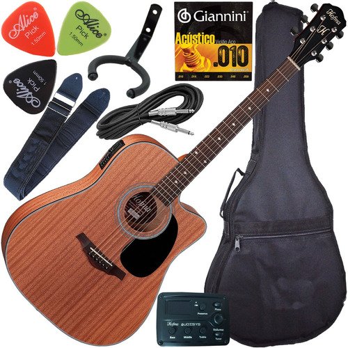 Kit Violão Eletroacústico Folk Hofma Hmf250 Satin Envio 24h
