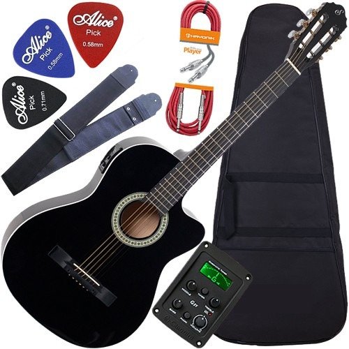 Kit Violão Flat Eletroacústico Tampo Linden Sf14 Giannini