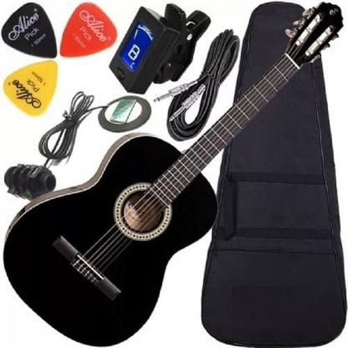 Kit Violão Giannini Nylon Completo N14 Preto
