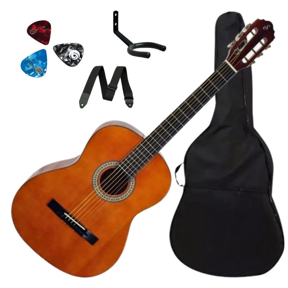 Kit Violão Giannini S14 Aço Natural + Capa Correia Suporte