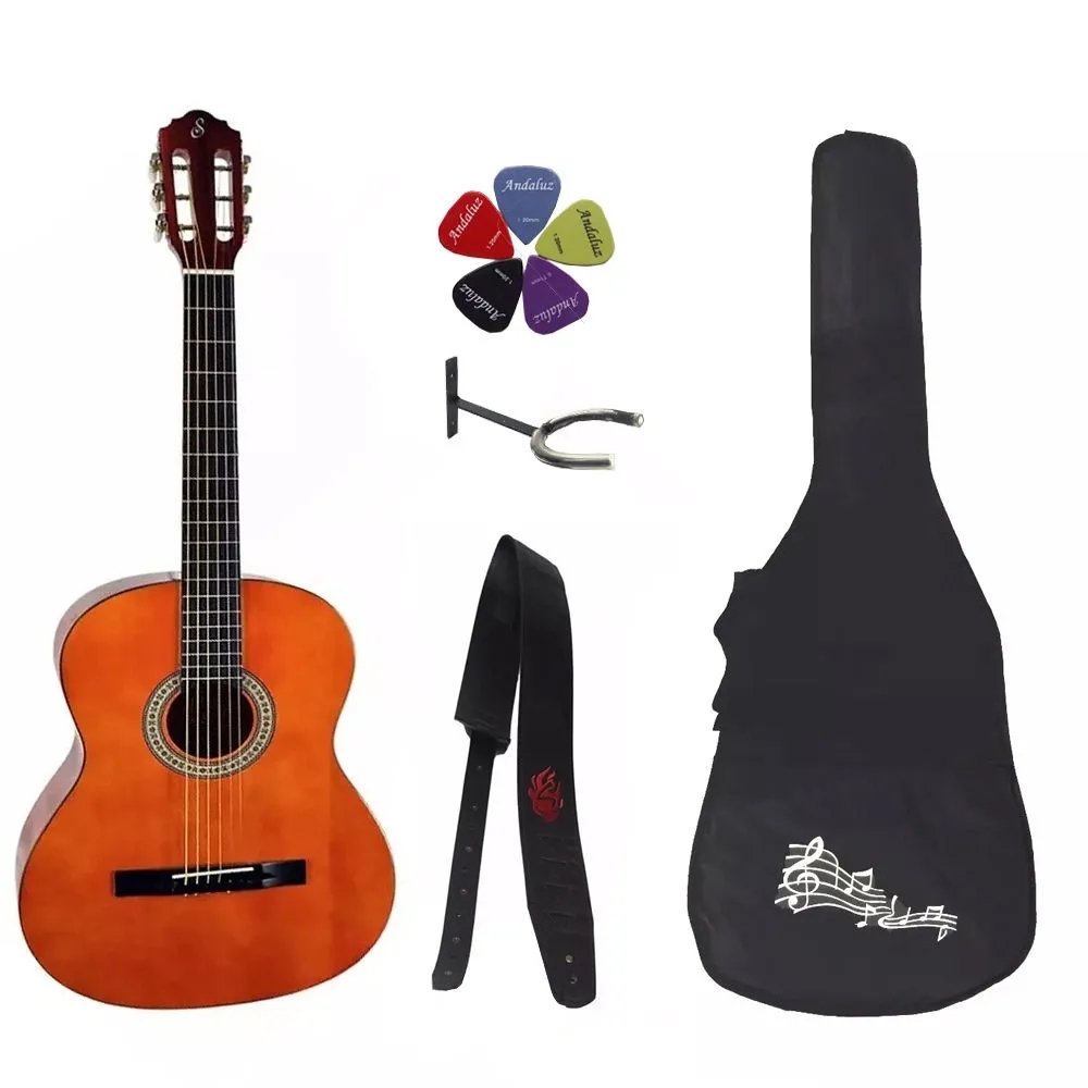 Kit Violão Giannini Start Estudo S14 Corda Aço Natural + Capa Correia Suporte