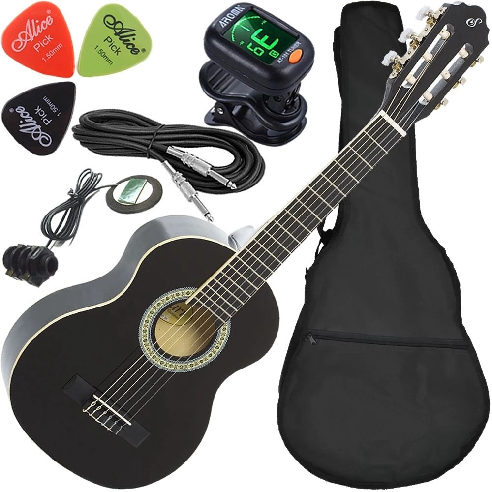 Kit Violão Infantil Giannini Elétrico Nylon 1/4 Capa Nr Bk