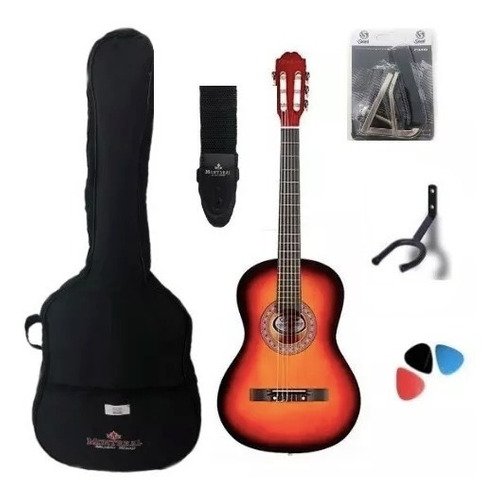 Kit Violão Queens Nylon Estudante Acústico Sunburst