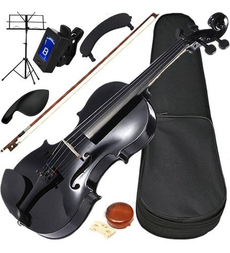 Kit Violino 4/4 Preto Completo Com Multi Acessórios Ronsani