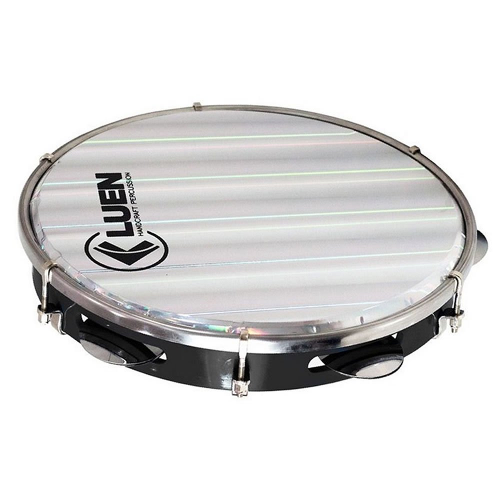Pandeiro Luen Percussion 10 Aro Abs Pele Holográfica Prata