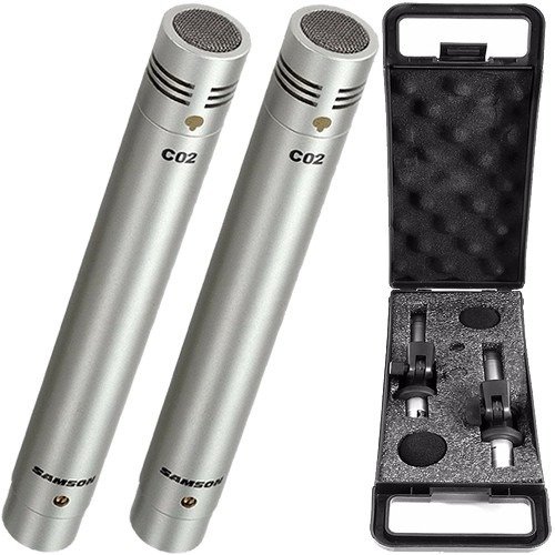 Par De Microfones Condensador Com Case C02 Samson Frete Free