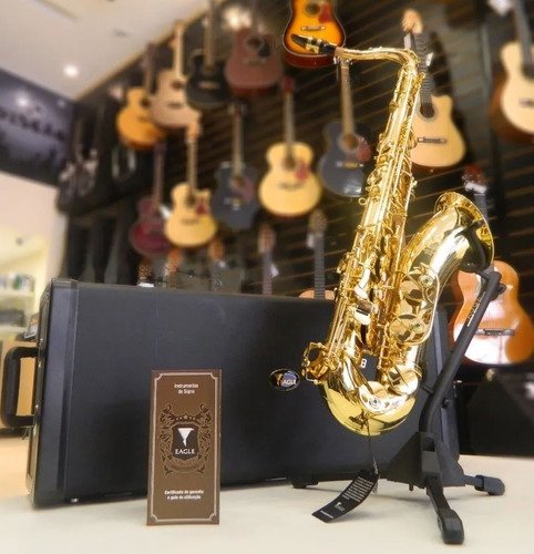 Sax Tenor Eagle St503 Laqueado Dourado C/ Case