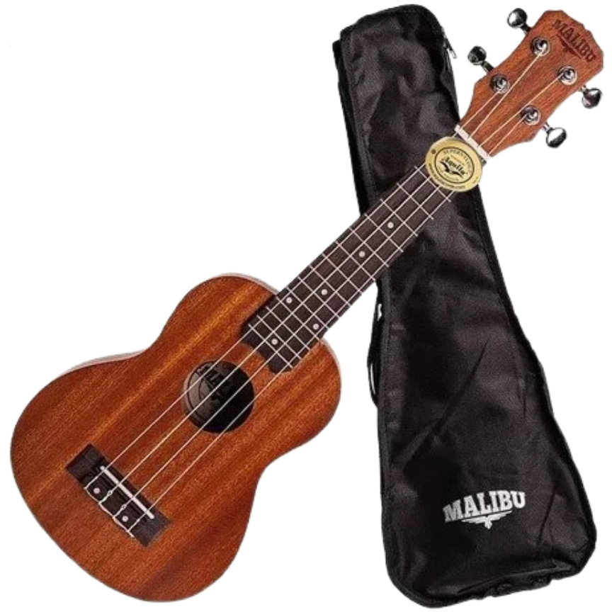 Ukulele Acústico Soprano Malibu Cordas Aquila Natural 21s
