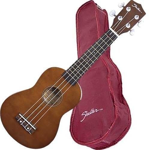 Ukulele Soprano Uksp Shelter Acústico Cordas Nylon + Capa