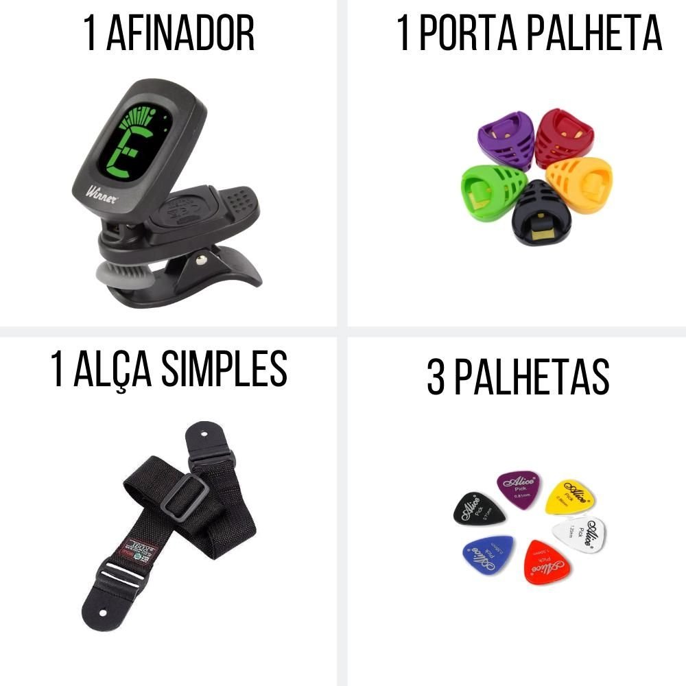 Violão Acústico Giannini Clássico Aço S-14 BK + KIT7