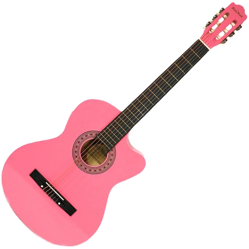 Violão Clássico Nylon Cut Way Austin Mag6pk Rosa Black Wood