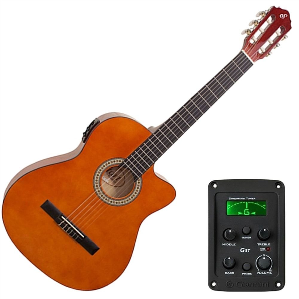 Violão Giannini Flat Eletroacústico 14 Nt Nylon Com Afinador