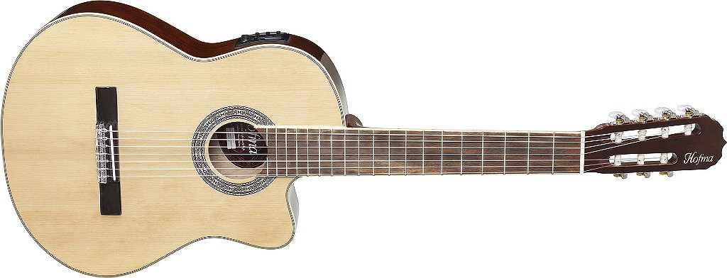 Violão Hofma Eletroacústico 7 Cordas Nylon Hmc 227 Natural