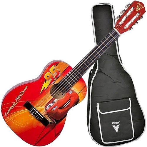 Violão Infantil Carros Disney Phx Vic-3 Cars Mac + Capa Phx