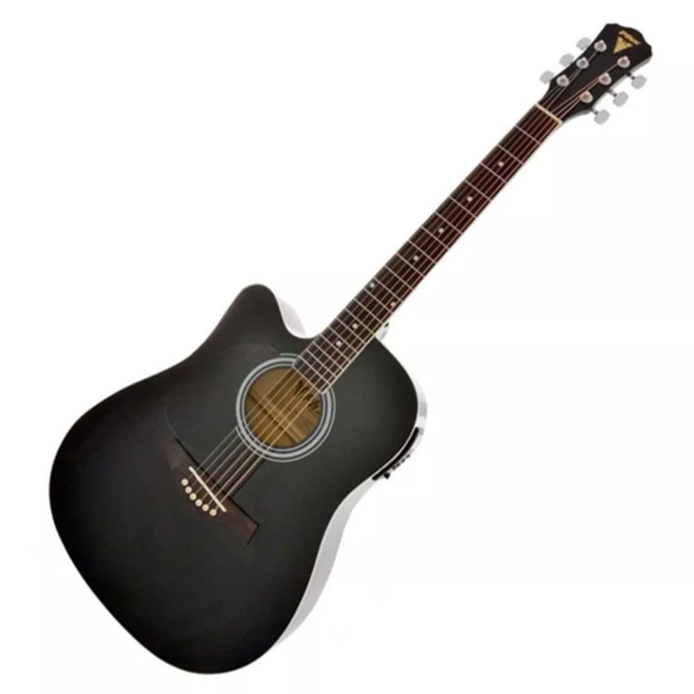 Violão Phx Aço Folk Px199 Lh Canhoto Com Afinador Cor Preto